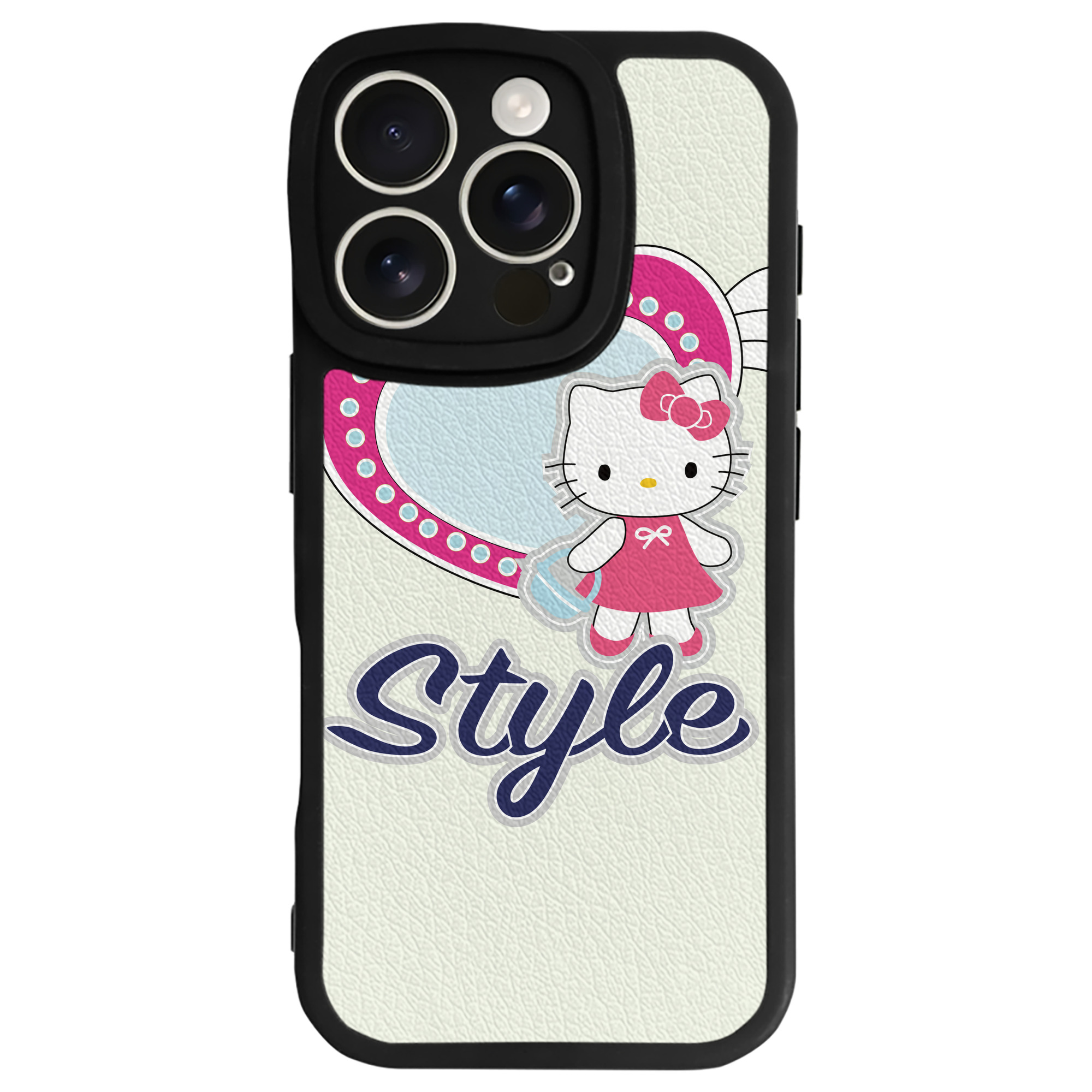 （画像用） Hello Kitty ハローキティ 【iPhone 16シリーズ対応】シリコンスマホケース（レザー調） 材質：シリコン